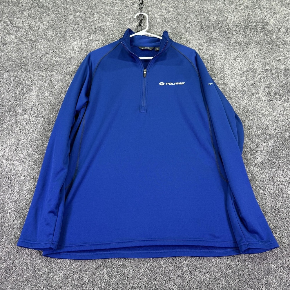 Eddie Bauer Sweatshirt Mens XL Blue Fleece 1/4 Zip Polaris Pullover Top Outdoors